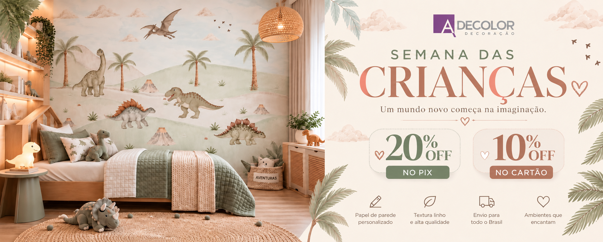 Semana das Crianças Adecolor: 20% de desconto no Pix e 10% no cartão em todo o site