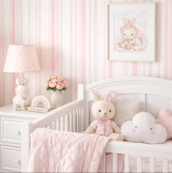 Papel De Parede Rosa Algodão