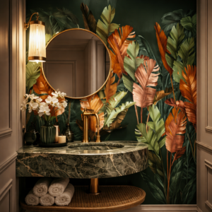 Papel De Parede Tropical Ébano