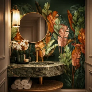 Papel De Parede Tropical Ébano