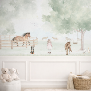Papel De Parede MENINA NO HARAS