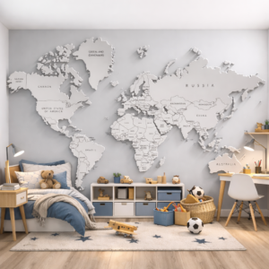 Papel De Parede MAPA MUNDI 3D