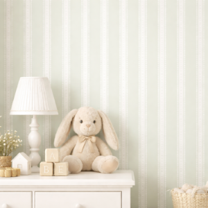 Papel De Parede Listras Poá Verde Soft