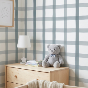 Papel De Parede Xadrez Baby Blue