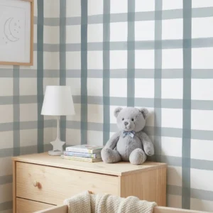 Papel De Parede Xadrez Baby Blue