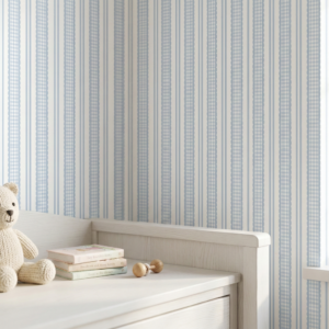 Papel De Parede Listras Doce Infância Azul