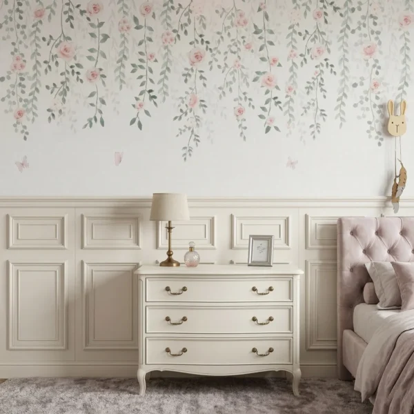 Papel De Parede ROSAS E FOLHAS