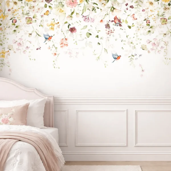 Papel De Parede Cascata Floral Suave