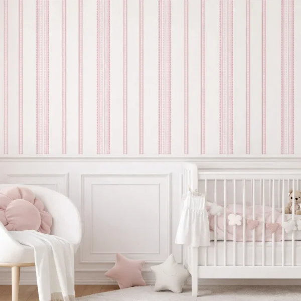 Papel De Parede Clássico Candy Rosa