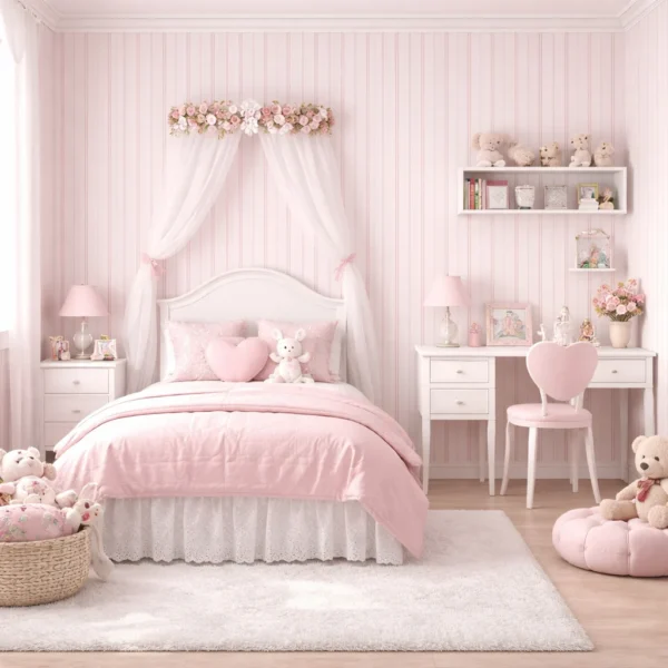 Papel De Parede Encanto Rosé Infantil