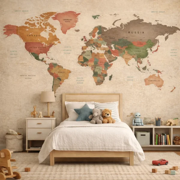 Papel De Parede MAPA SÉPIA