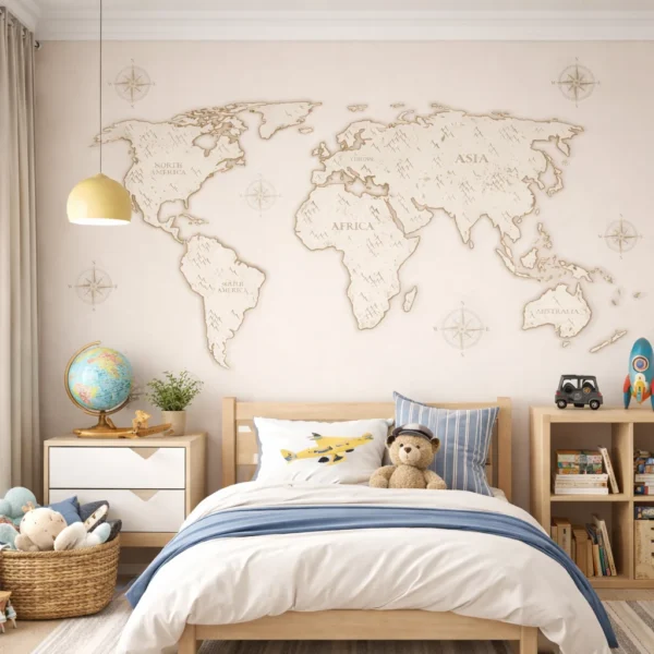 Papel De Parede MAPA VINTAGE
