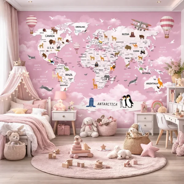 Papel De Parede Mundo Sonho Rosé