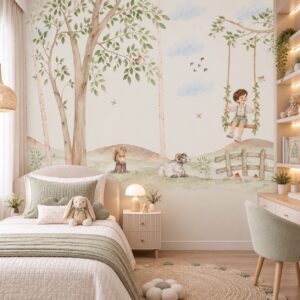 Papel De Parede MENINO NO BALANÇO