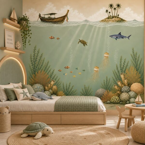 Papel De Parede OCEANO ENCANTADO VERDE