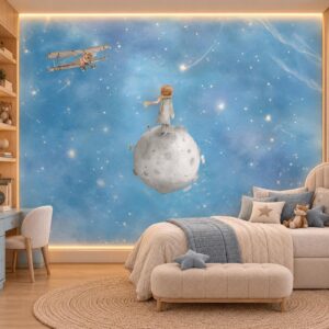 Papel De Parede PEQUENO PRÍNCIPE NO PLANETA AZUL