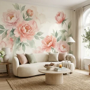 Papel de Parede PEÔNIAS ROSÉ