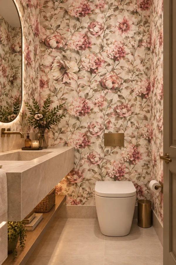 Papel de Parede FLORAL ROSÉ CLÁSSICO