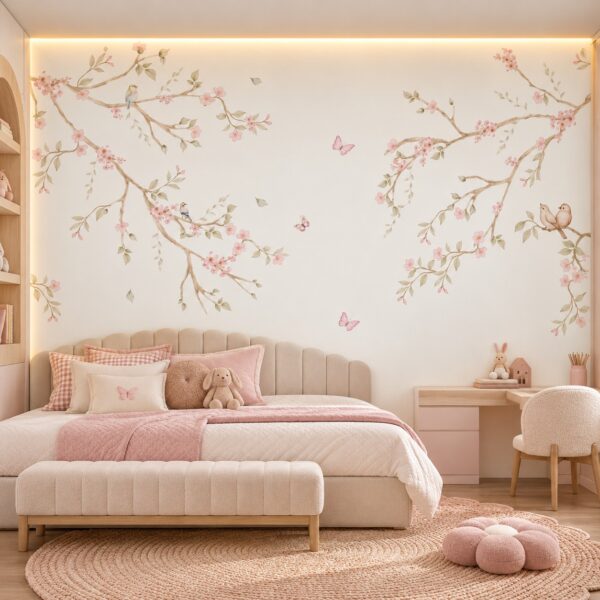 Papel de Parede GALHOS E PASSARINHOS ROSÉ