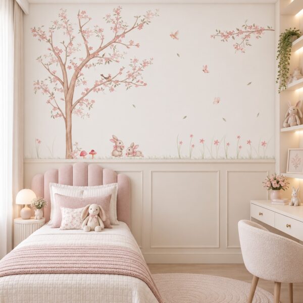 Papel de Parede COELHINHOS NO JARDIM